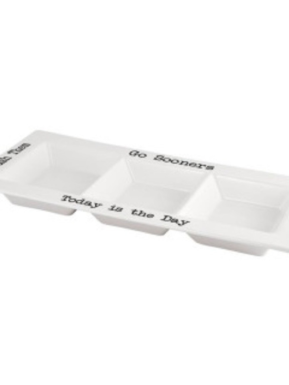 White Decorative 3-Compartment Serving Tray - Motivational Text - Picture 2 of 3